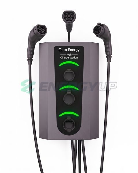 Зарядная станция для электромобиля Octa Energy 36 кВт с 3 портами: Type 2 (Mennekes) W336-[C22]-[C2]-[C2] фото