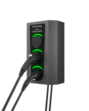 Зарядна станція для електромобіля Octa Energy 22 кВт з портом: Type 2 (розетка) та 2 портами Type 2 (Mennekes) W322-S-[C2]-[C2] фото