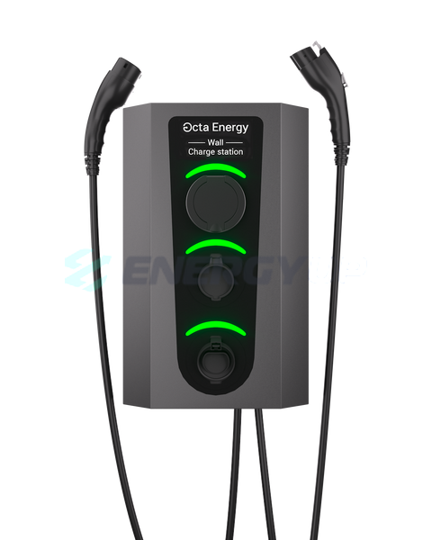 Зарядна станція для електромобіля Octa Energy 22 кВт з портом: Type 2 (розетка) та 2 портами Type 2 (Mennekes) W322-S-[C2]-[C2] фото