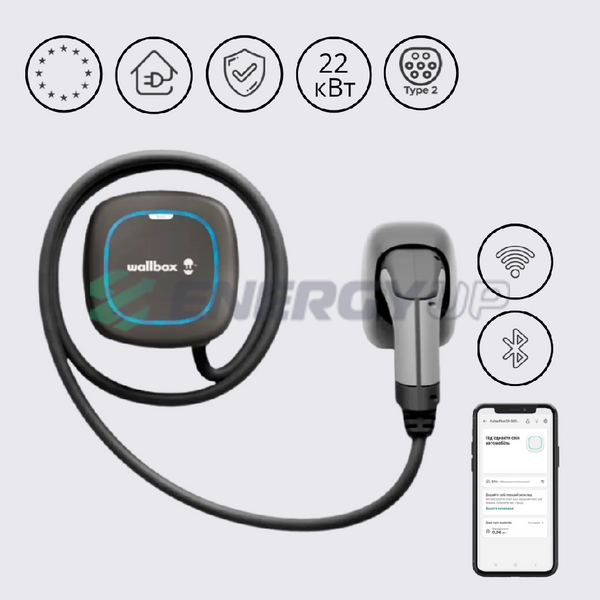 Зарядная станция для электромобиля Wallbox Pulsar Max 22 кВт Type 2 32А 3-фазы PLP4-0-2-4-9-002 фото