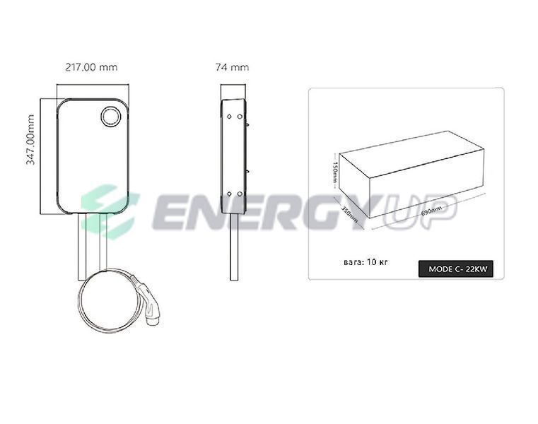 Зарядная станция для электромобиля Wissenergy Wi-fi DLB 22 кВт Type 2 32А 3-фазы WB20 + DLB фото