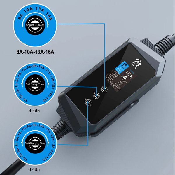 Зарядка для електромобіля 7.4 кВт 32А 1-фаза Type Tesla (американське авто) Midway Pro Wi-Fi EW-7TT-MP фото