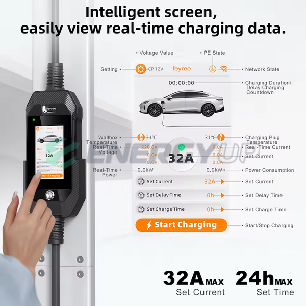 Зарядка для электромобиля Feyree Lion EV-Ultra 7.4 кВт Type Tesla 32A 1-фаза FY7-32-1PH-TS-ULB фото