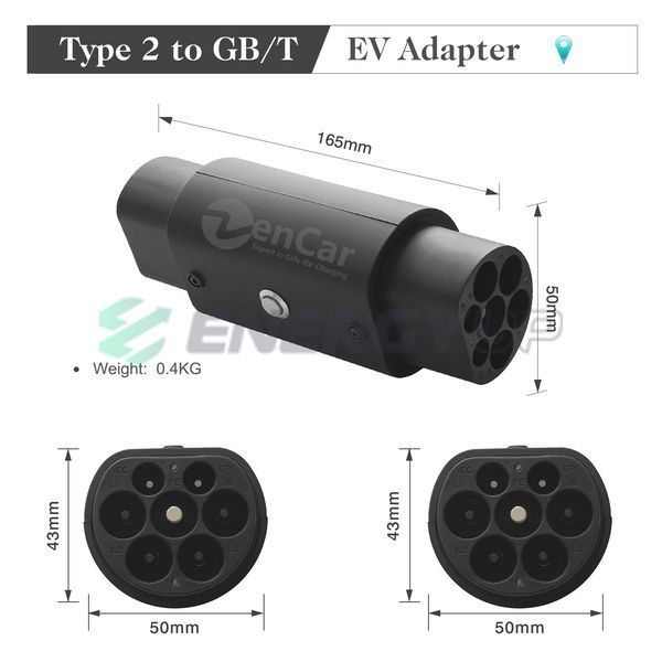Перехідник Zencar 7.4 кВт 32А 1-ф Type 2 - GB/T ADAPT-TYPE2-GBT фото
