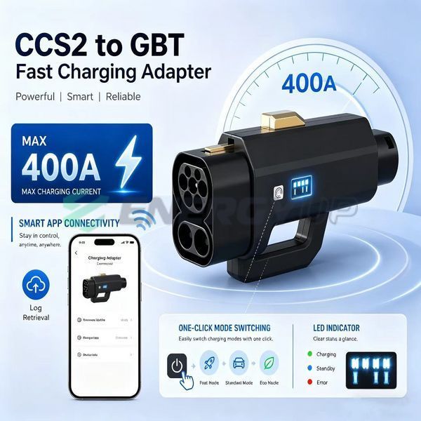 Переходник EnergyUP с APP 400 кВт CCS2 DC (станция) &mdash; GB/T DC (авто) 400A  EUP-TR-CCS2GBT-400A фото