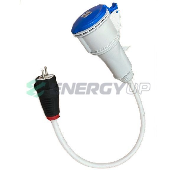 Переходник Aftermarket (силовая розетка) - (бытовая вилка) 3.7 кВт 16А 1-фаза 64913 фото